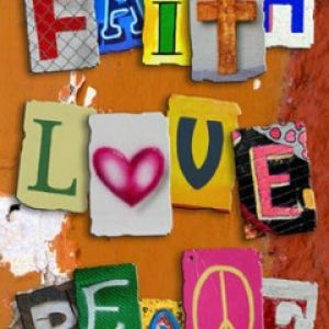 Typografie Glauben Liebe Frieden