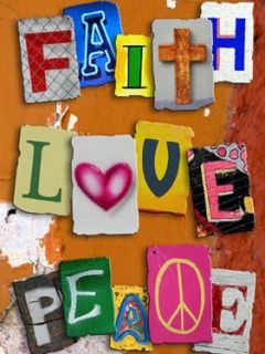 Typografie Glauben Liebe Frieden