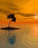 Ruhe auf der Insel bei Sonnenuntergang