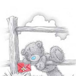 Süßer Teddybär mit Brief