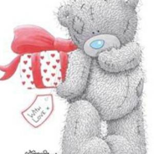 Süßer Teddybär mit Geschenk