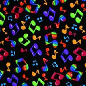 Buntes Musiknoten-Muster