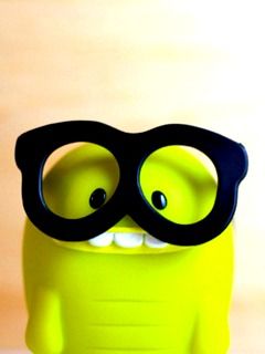 Lustiges Grünes Monster mit Brille