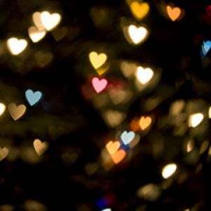 Bunte Herz-Bokeh