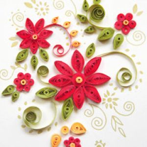 Bunte Quilling-Blumenkunst