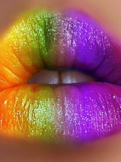 Bunte Regenbogen Lippen