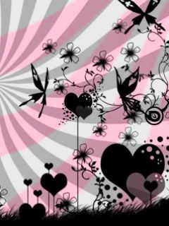 Herzmuster und florales Design
