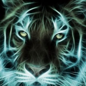 Leuchtendes Tigerporträt