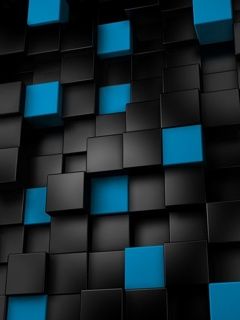 Schwarz-Blaues Würfelmuster