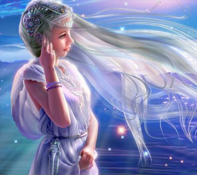 Fantasie Mädchen mit Fließendem Haar