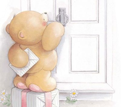 Süßer Bär, der Briefe liefert