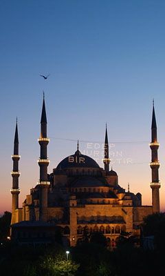 Sultan-Ahmed-Moschee bei Sonnenuntergang