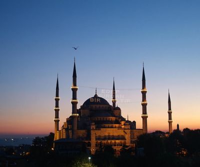 Sultan-Ahmed-Moschee bei Sonnenuntergang