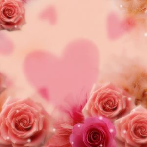 Romantische Rosen und Herzen