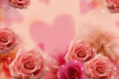 Romantische Rosen und Herzen