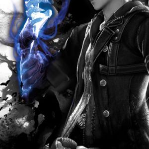 Fantastische Figur mit Blauen Flammen