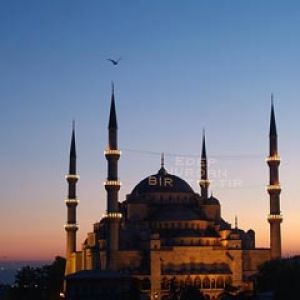 Sultan-Ahmed-Moschee bei Sonnenuntergang