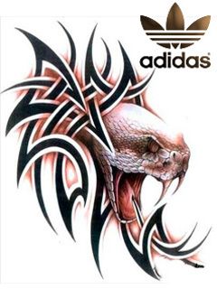 Tribale Schlangenkunst mit Adidas-Logo