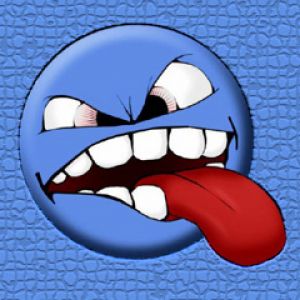 Lustiges Blaues Emoji Gesicht