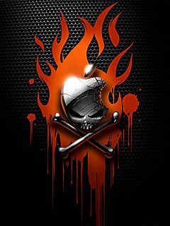 Design von Totenkopf und Flammen Apple