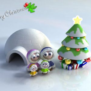 Niedliche Weihnachtsfiguren