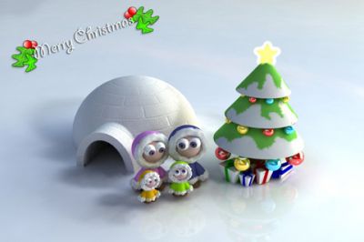 Niedliche Weihnachtsfiguren