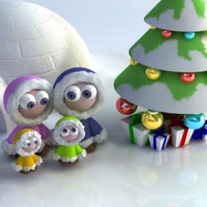 Niedliche Weihnachtsfamilie