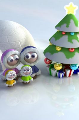 Niedliche Weihnachtsfamilie
