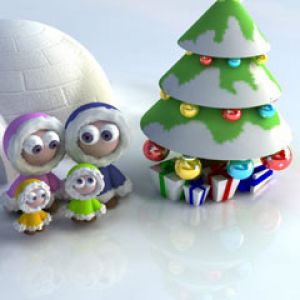 Niedliche Weihnachtsfamilie