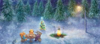 Winterwunderland mit Tieren