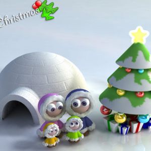 Weihnachtliche Familienszene