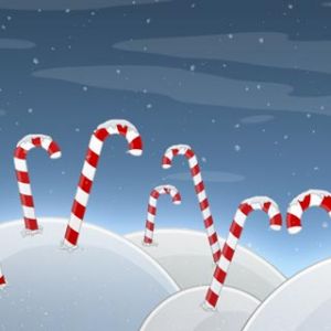 Winterlandschaft mit Zuckerstangen