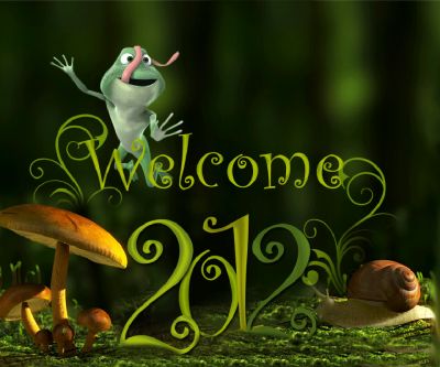 Niedliche Frosch Willkommen 2012