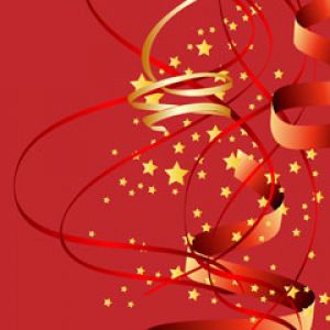 Festives Rot-Gold Design