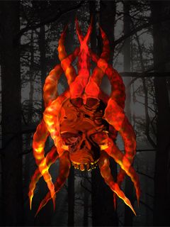 Feurige Schädel Fantasie Kunst