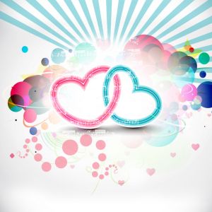 Bunte Herzdesign