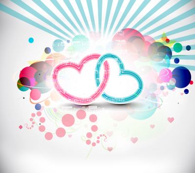 Bunte Herzdesign