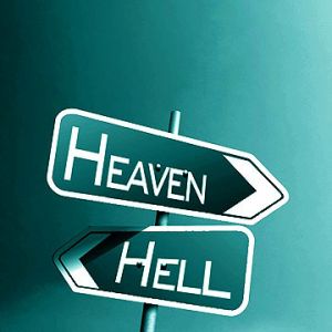 Schild Himmel und Hölle