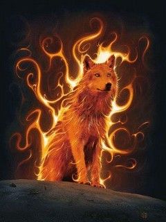 Feurige Wolf-Illustration