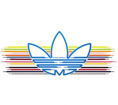 Adidas-Logo mit bunten Streifen