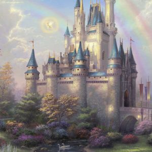 Fantastisches Schloss mit Regenbogen