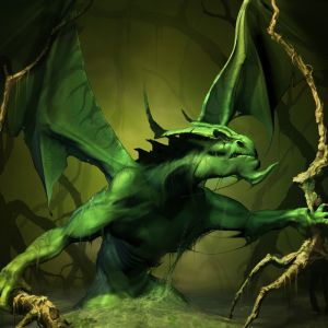 Grüner Drache Fantasie Kunst
