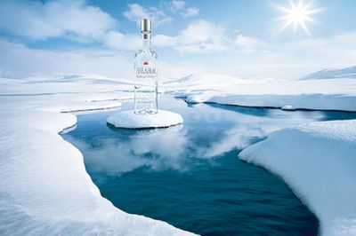 Chill Vodka in Eislandschaft