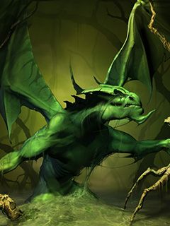 Grüner Drache Fantasy Kunst