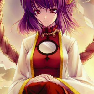 Anime-Mädchen mit lila Haaren
