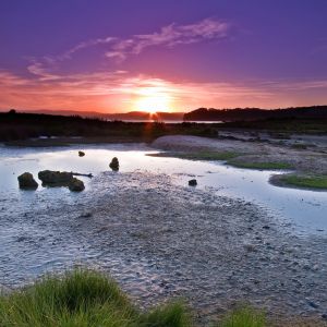 Beeindruckende Reflexion des Sonnenuntergangs