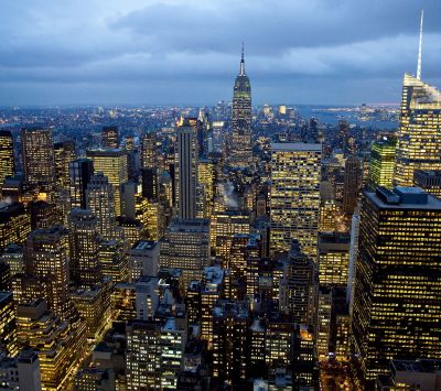 New Yorker Skyline bei Nacht