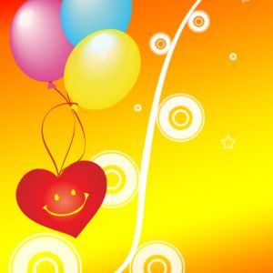 Bunte Ballons und Herz