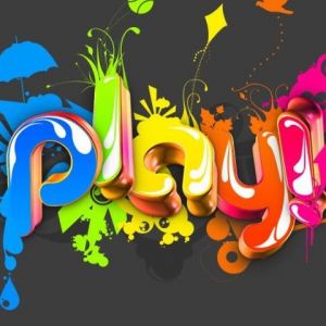 Bunte Spieltypografie
