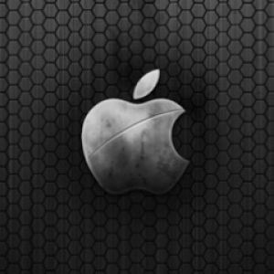 Apple-Logo auf hexagonalem Hintergrund